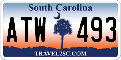 SC license plate ATW493
