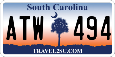 SC license plate ATW494