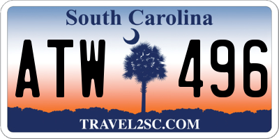 SC license plate ATW496