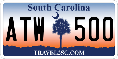 SC license plate ATW500