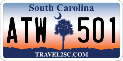 SC license plate ATW501