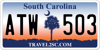 SC license plate ATW503