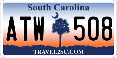 SC license plate ATW508