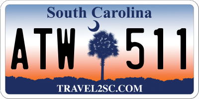 SC license plate ATW511