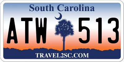 SC license plate ATW513