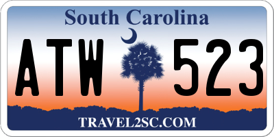 SC license plate ATW523