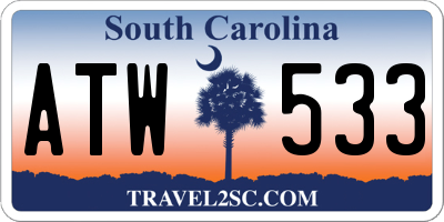 SC license plate ATW533