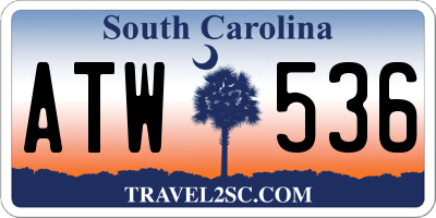 SC license plate ATW536