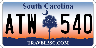 SC license plate ATW540