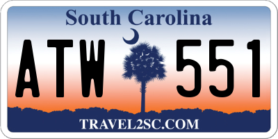 SC license plate ATW551