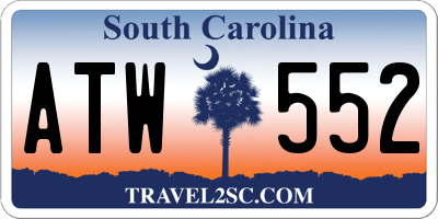 SC license plate ATW552