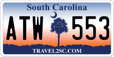 SC license plate ATW553