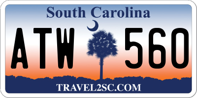 SC license plate ATW560