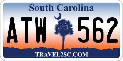 SC license plate ATW562