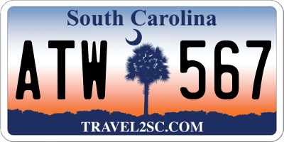SC license plate ATW567