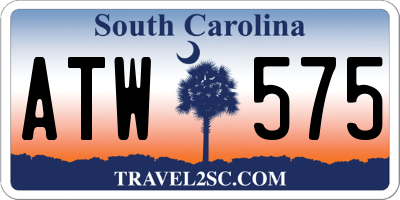 SC license plate ATW575
