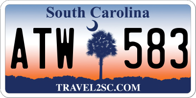 SC license plate ATW583