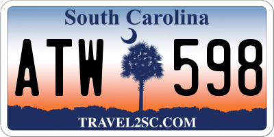 SC license plate ATW598