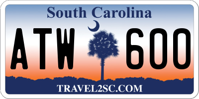 SC license plate ATW600
