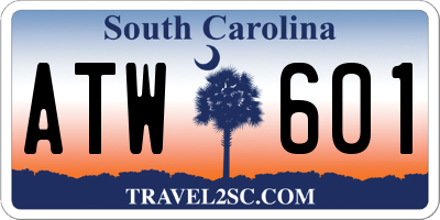 SC license plate ATW601