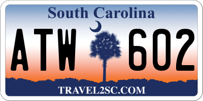 SC license plate ATW602