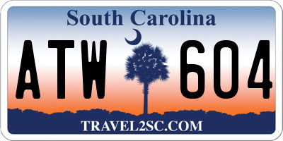 SC license plate ATW604