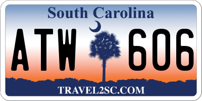 SC license plate ATW606