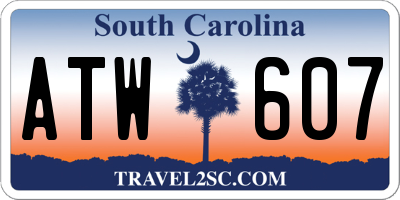 SC license plate ATW607