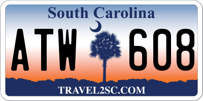 SC license plate ATW608