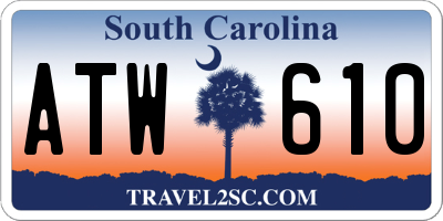 SC license plate ATW610