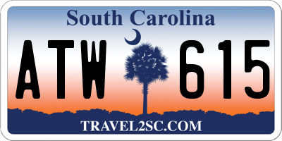 SC license plate ATW615