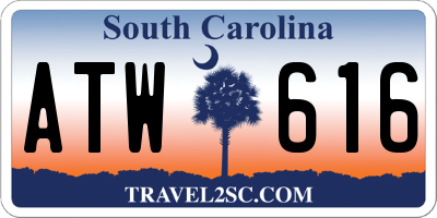 SC license plate ATW616