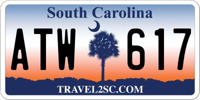 SC license plate ATW617