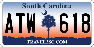 SC license plate ATW618