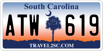 SC license plate ATW619