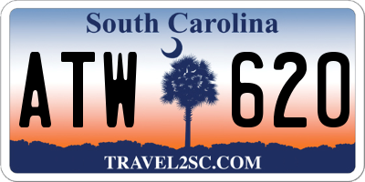 SC license plate ATW620