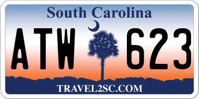 SC license plate ATW623