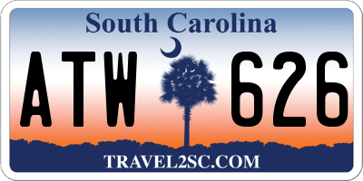 SC license plate ATW626