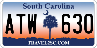 SC license plate ATW630