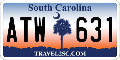 SC license plate ATW631
