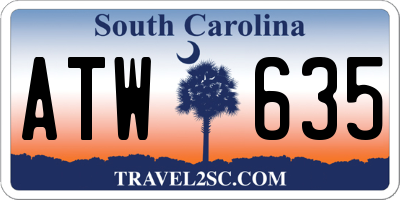 SC license plate ATW635