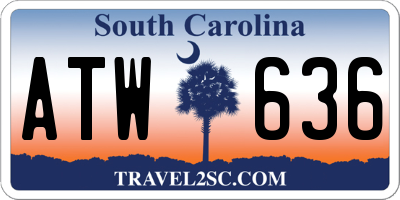 SC license plate ATW636