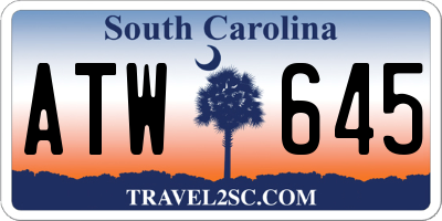 SC license plate ATW645