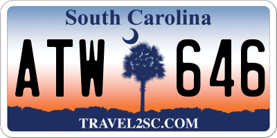 SC license plate ATW646