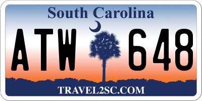 SC license plate ATW648