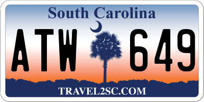 SC license plate ATW649