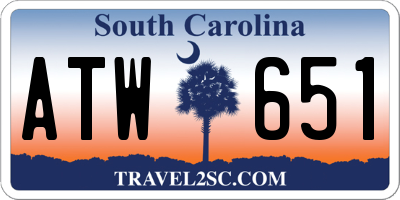 SC license plate ATW651