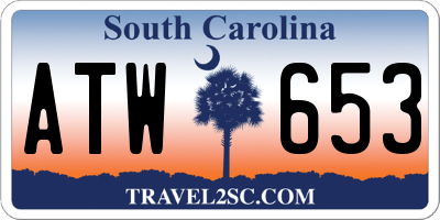 SC license plate ATW653