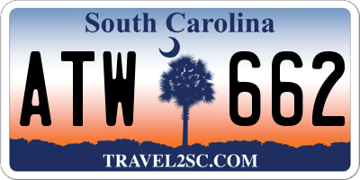 SC license plate ATW662