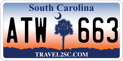 SC license plate ATW663